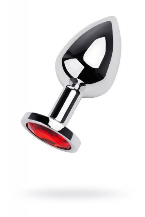 Silver anal plug with gem, red Boss of toys
