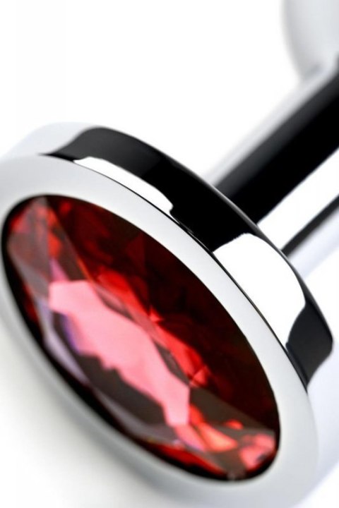 Silver anal plug with gem, red Boss of toys