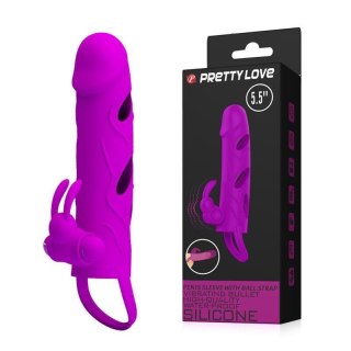 PRETTY LOVE - PENIS SLEEVE WITH BALL STRAP vibration PURPLE Boss of toys