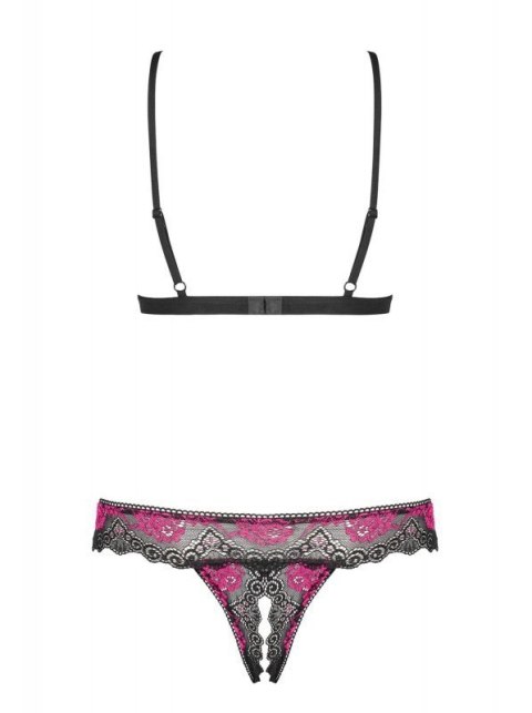 Bielizna-Tulia komplet 2-częściowy otwarty czarny S/M Boss of toys