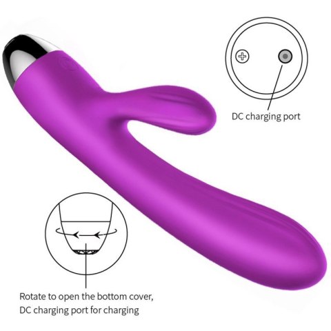 Wibrator-Silicone Vibrator and Pulsator Purple USB 7+7 Function / Heating Boss of toys