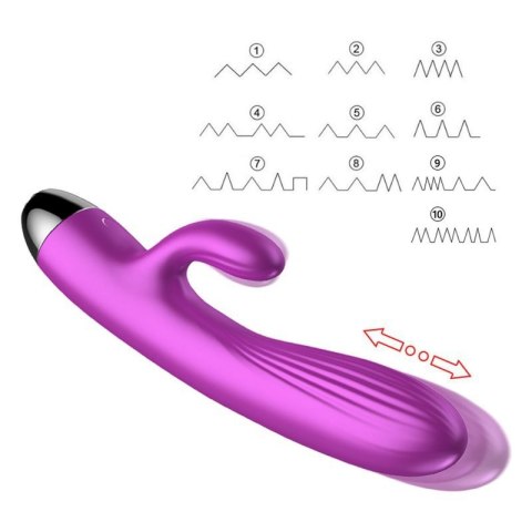 Wibrator-Silicone Vibrator and Pulsator Purple USB 7+7 Function / Heating Boss of toys