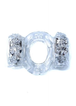 Pierścień-Vibrating CockRing Double Clear Boss of toys