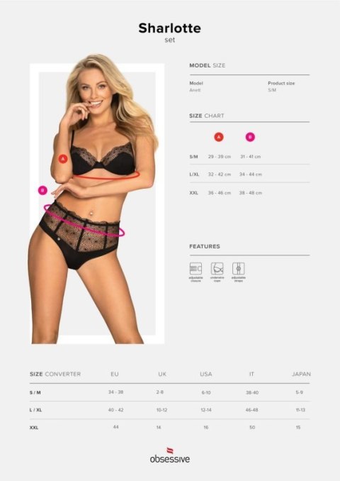 Bielizna-Sharlotte komplet 2-częściowy czarny XXL Boss of toys