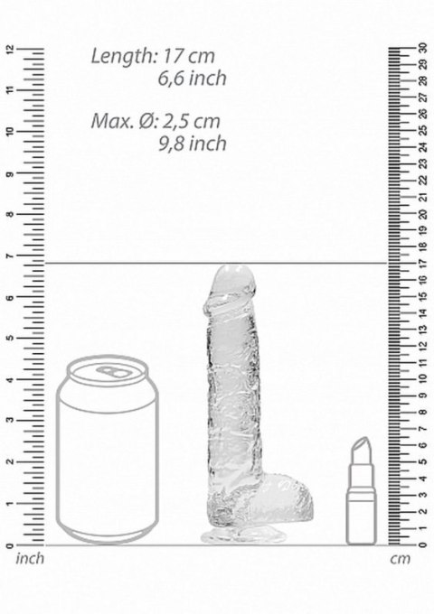 6"" / 15 cm Realistic Dildo With Balls - Transparent Boss of toys