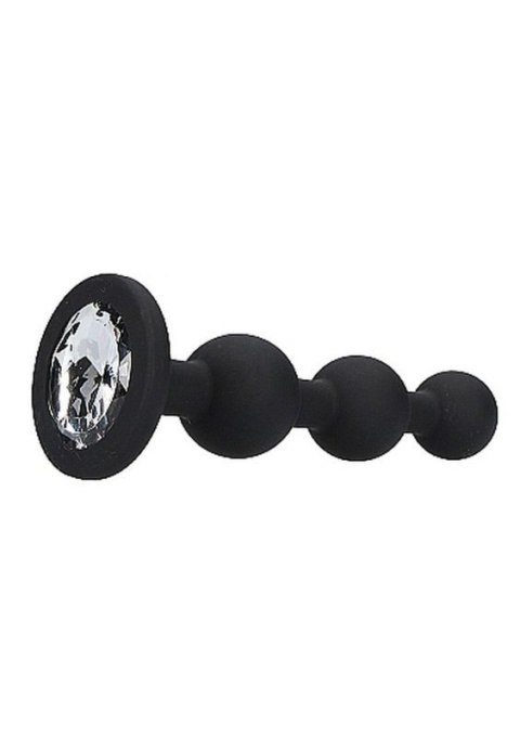 Silicone Beaded Diamond Butt Plug - Black Boss of toys