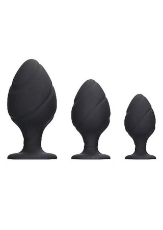 Swirled Butt Plug Set - Black Boss of toys