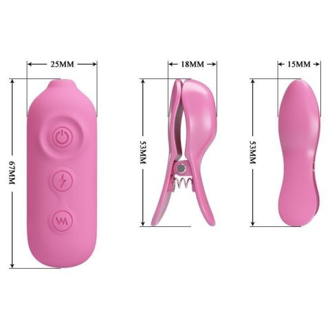 PRETTY LOVE -NIPPLE CLIP, 7 vibration functions 3 electric shock functions Boss of toys