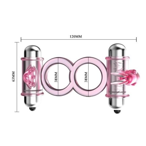 BAILE - BUNNY SNUGGLES COCK CLIT RING, 10 vibration functions Boss of toys