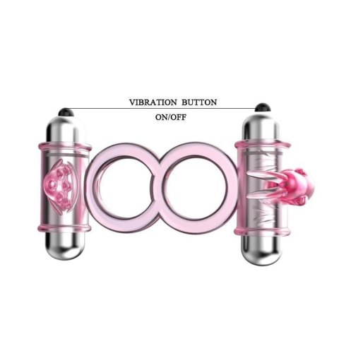 BAILE - BUNNY SNUGGLES COCK CLIT RING, 10 vibration functions Boss of toys