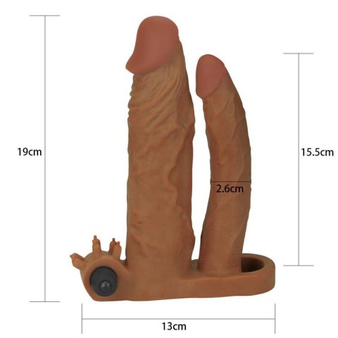 Add 2"" Pleasure X Tender Vibrating Double Penis Sleeve Boss of toys