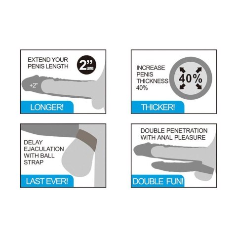 Add 2"" Pleasure X Tender Vibrating Double Penis Sleeve Boss of toys