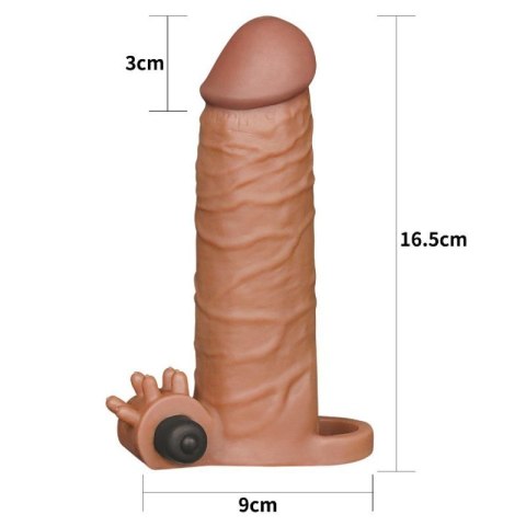 Add 2"" Pleasure X Tender Vibrating Penis Sleeve Brown Boss of toys