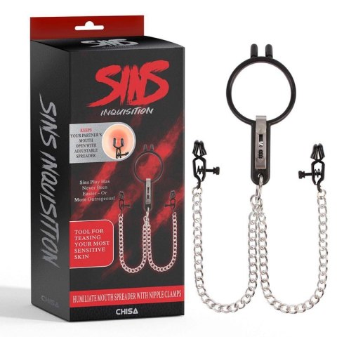Humiliate Mouth Spreader with Nipple Clamps Boss of toys