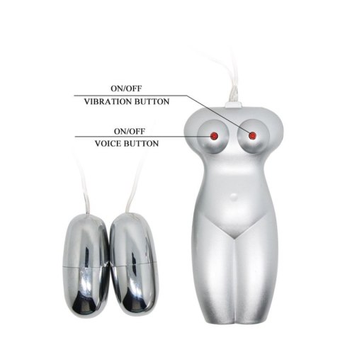 BAILE - Masturbator toy, TPR, double vibrating egg with voice, tighten,shrink 3AAA batteries Boss of toys