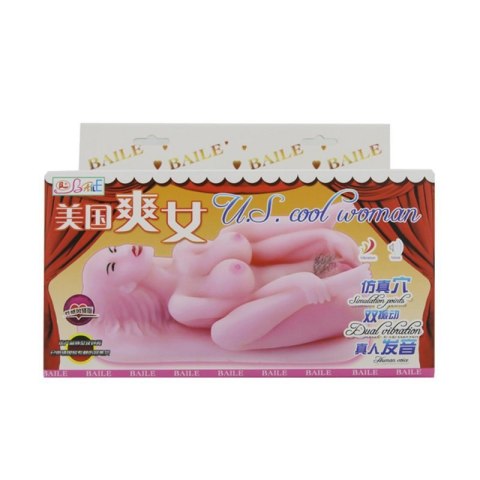 BAILE - Masturbator toy, TPR, double vibrating egg with voice, tighten,shrink 3AAA batteries Boss of toys