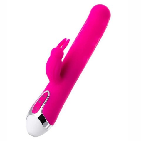 JOS BALLE, Vibrator with clitoral stimulator with moving balls, silicone, pink, 23 cm Boss of toys