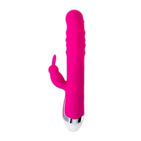 JOS BALLE, Vibrator with clitoral stimulator with moving balls, silicone, pink, 23 cm Boss of toys