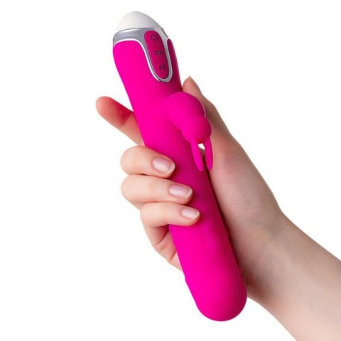 JOS BALLE, Vibrator with clitoral stimulator with moving balls, silicone, pink, 23 cm Boss of toys
