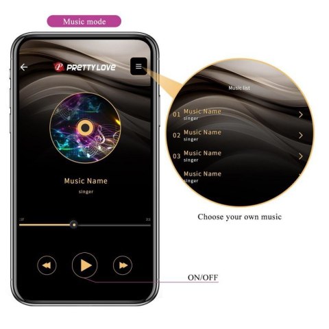 PRETTY LOVE - Nymph, 12 vibration functions Mobile APP Long-distance Control, ABS, 1 AAA battery Boss of toys