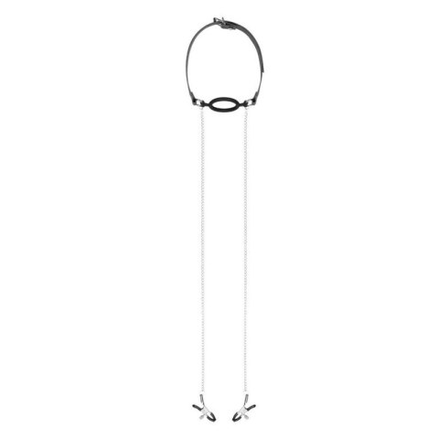 Bedroom Fantasies - Nipple Clamps & Silicone Gag Ring Black Boss of toys