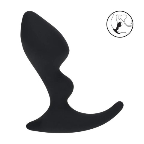 Double Ripple Silicone Prostate Massager - Black Boss of toys
