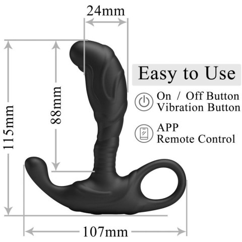 Pretty Love Andrew App-Controlled Vibrating Anal Plug Boss of toys
