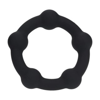 Beaded Silicone Cockring - S - 30mm - Black Boss of toys