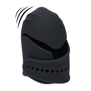 Adjustable Vibrating Silicone Penis Head Stimulator - Black Boss of toys