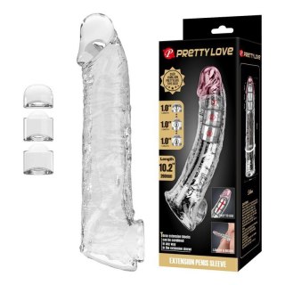 Pretty Love Extension Penis Sleeve with Modular Length Blocks - Clear - 26 cm Boss of toys