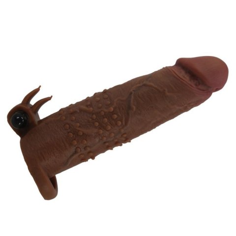 Pretty Love Quillon - 20 cm Vibrating Penis Sleeve Brown Boss of toys