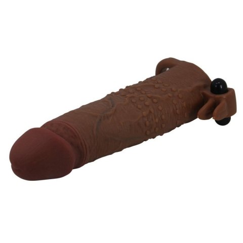 Pretty Love Quillon - 20 cm Vibrating Penis Sleeve Brown Boss of toys