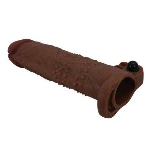 Pretty Love Quillon - 20 cm Vibrating Penis Sleeve Brown Boss of toys