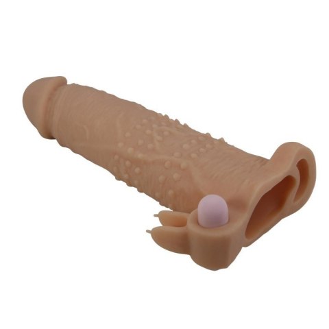 Pretty Love Quillon - 20 cm Vibrating Penis Sleeve Natural Boss of toys