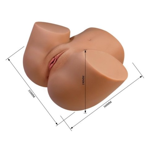 Crazy Bull Briony Realistic Vagina & Anal Masturbator with Vibrations - Brown Boss of toys