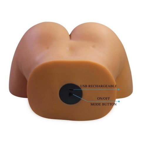 Crazy Bull Briony Realistic Vagina & Anal Masturbator with Vibrations - Brown Boss of toys