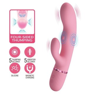 Pretty Love Zach Four-Sided Thumping Rabbit Vibrator - Pink Boss of toys