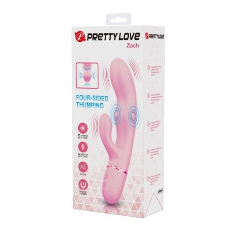 Pretty Love Zach Four-Sided Thumping Rabbit Vibrator - Pink Boss of toys