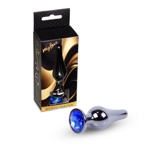 MyLove Toys - Jewellery Dark Silver BUTT PLUG- Dark Blue Boss of toys