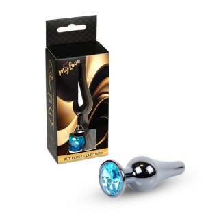 MyLove Toys - Jewellery Dark Silver BUTT PLUG- Light Blue Boss of toys