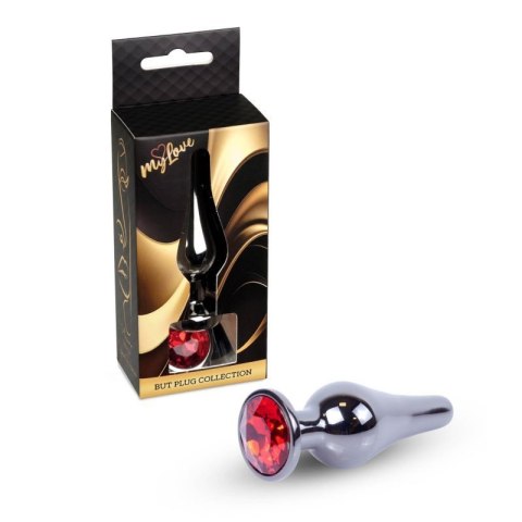 MyLove Toys - Jewellery Dark Silver BUTT PLUG- Red Boss of toys