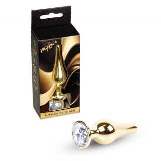 MyLove Toys - Jewellery Gold BUTT PLUG- Clear Boss of toys