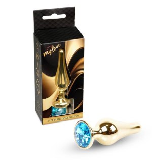 MyLove Toys - Jewellery Gold BUTT PLUG- Light Blue Boss of toys