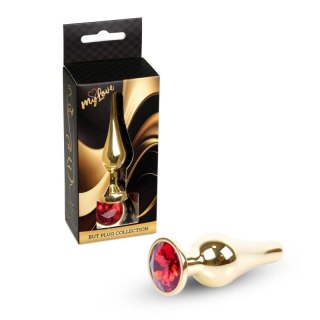 MyLove Toys - Jewellery Gold BUTT PLUG- Red Boss of toys