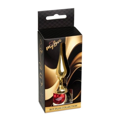 MyLove Toys - Jewellery Gold BUTT PLUG- Red Boss of toys