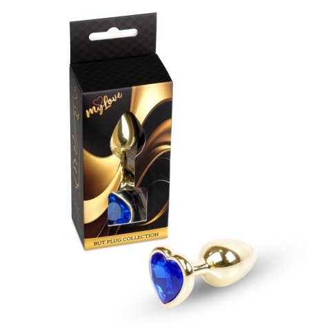 MyLove Toys - Jewellery Gold Heart PLUG- Dark Blue Boss of toys