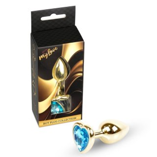 MyLove Toys - Jewellery Gold Heart PLUG- Light Blue Boss of toys