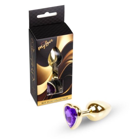 MyLove Toys - Jewellery Gold Heart PLUG- Purple Boss of toys
