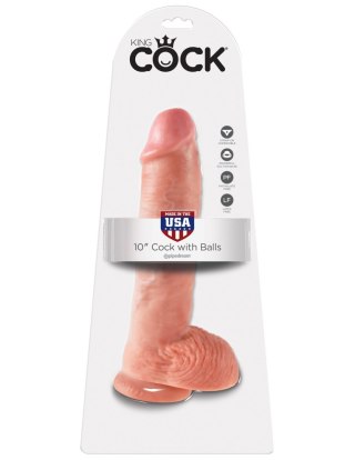 10' Cock With Balls Flesh Dildo Z Jądrami Cieliste 25 Cm King Cock King Cock