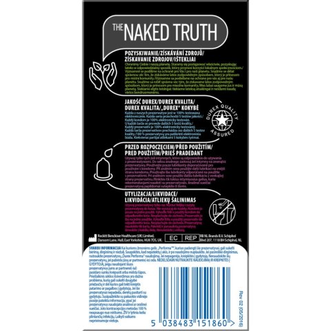 Prezerwatywy Lateksowe Przedłużające Stosunek Performa 12 Szt Durex Durex
